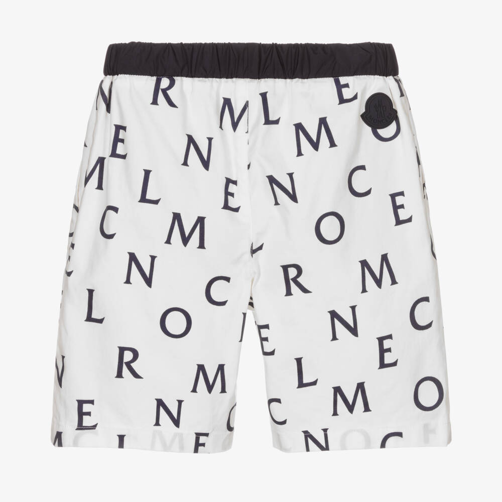 Moncler Enfant-شورت أولاد بنقشة كحلي وأبيض | Childrensalon Outlet