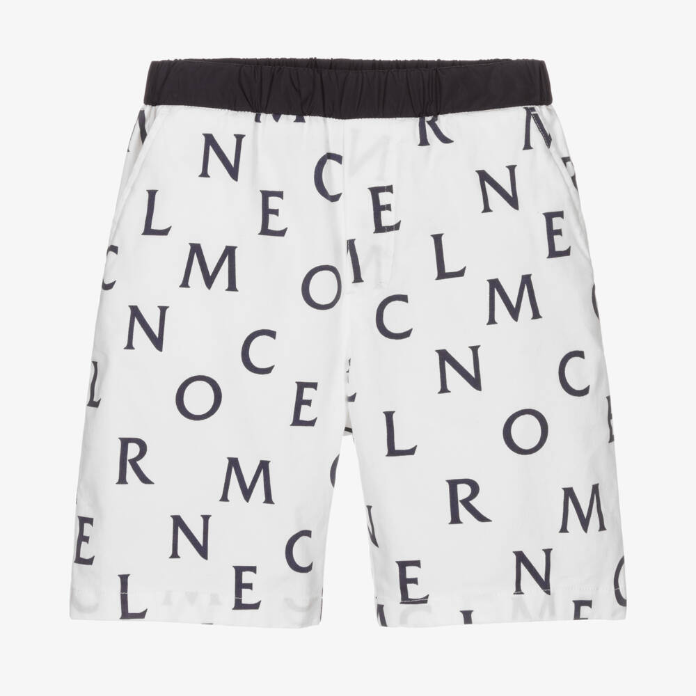 Moncler Enfant-شورت أولاد بنقشة كحلي وأبيض | Childrensalon Outlet