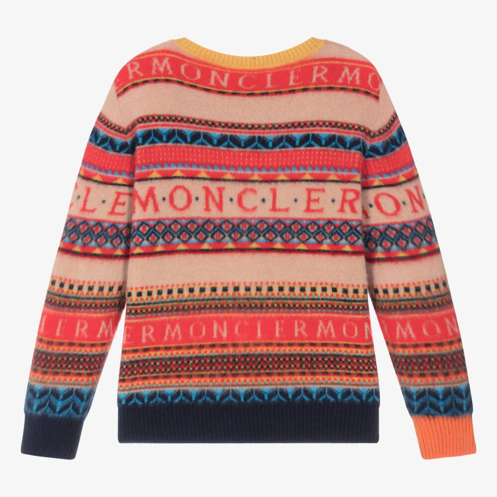 Moncler Enfant-كنزة صوف حمراء منقوشة للأولاد | Childrensalon Outlet