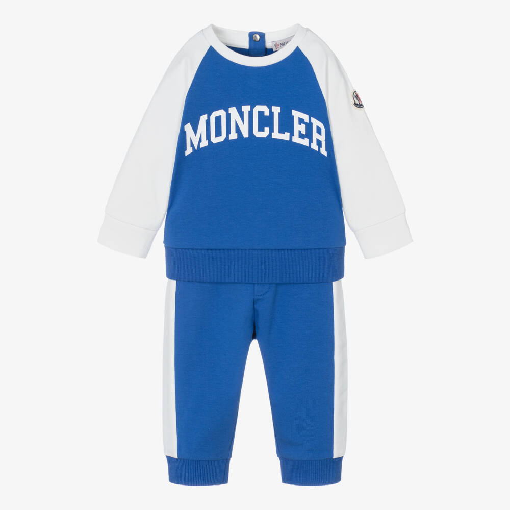 Moncler Enfant-بدلة رياضية قطنية ناعمة زرقاء للأولاد | Childrensalon Outlet