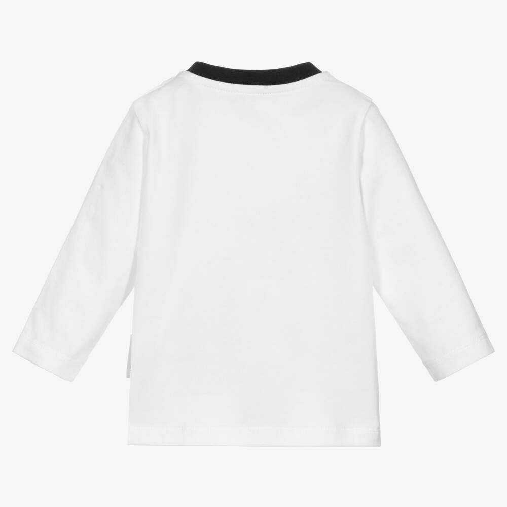 Moncler Enfant-تيشيرت جيرسي ناعم أبيض للأولاد | Childrensalon Outlet