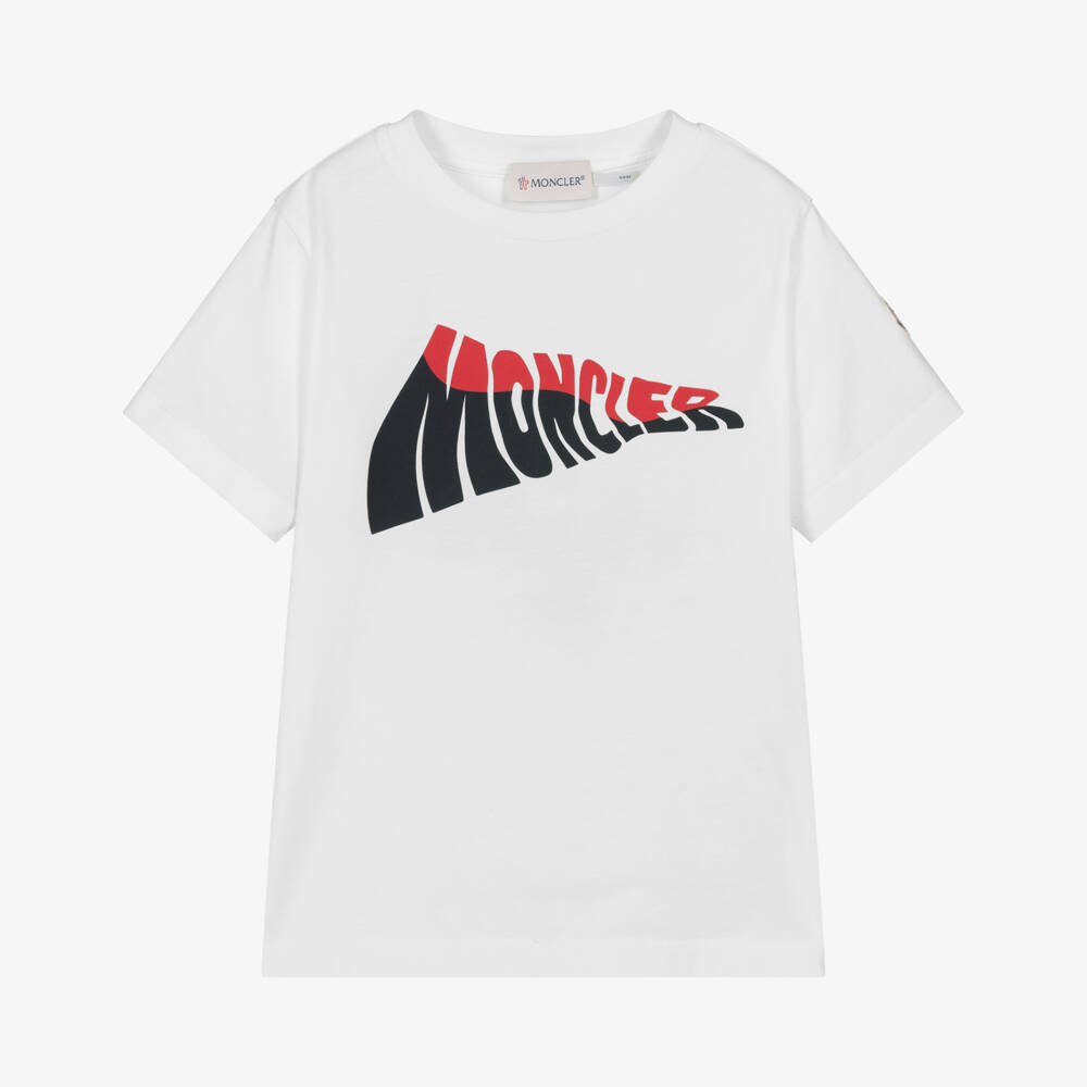 Moncler Enfant-Boys White Cotton T-Shirt | Childrensalon Outlet