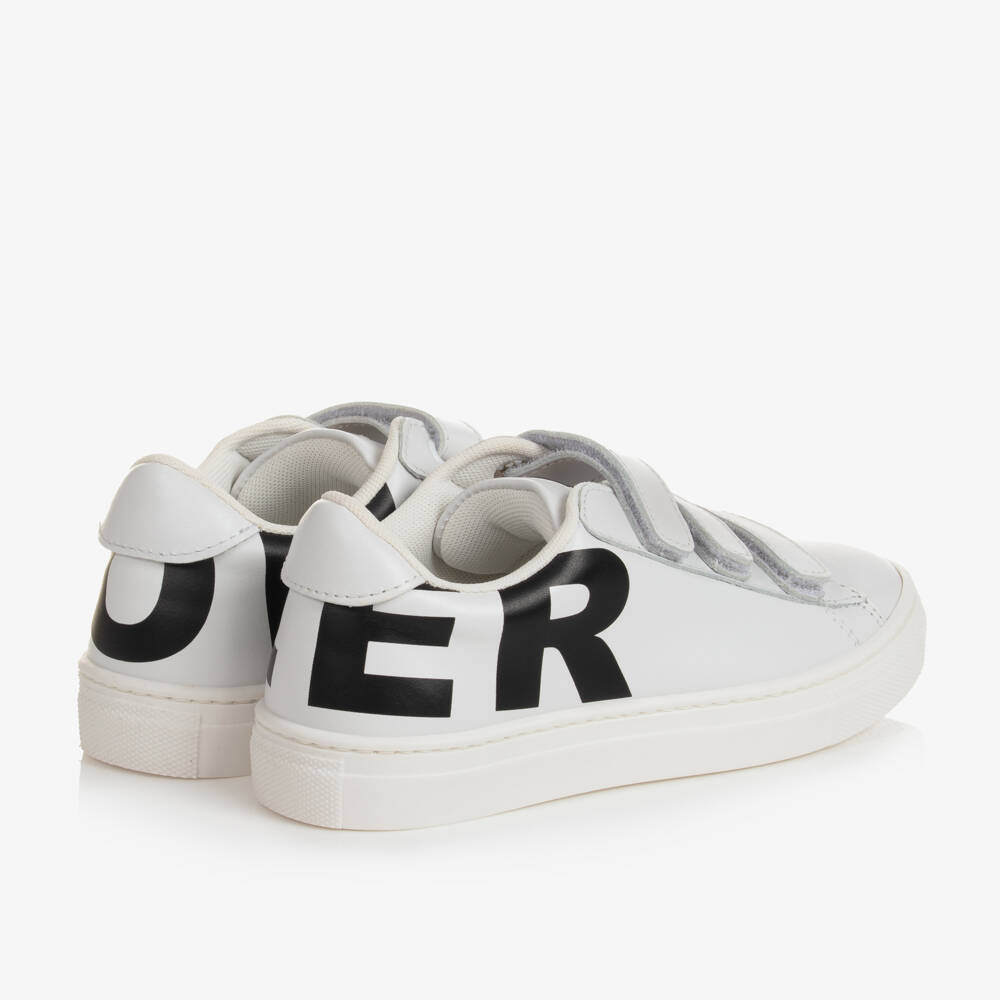 Moncler Enfant-Кожаные кроссовки с логотипом белые для мальчиков | Childrensalon Outlet