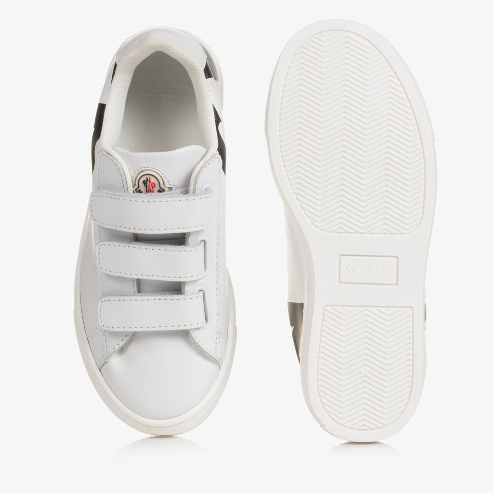 Moncler Enfant-Кожаные кроссовки с логотипом белые для мальчиков | Childrensalon Outlet