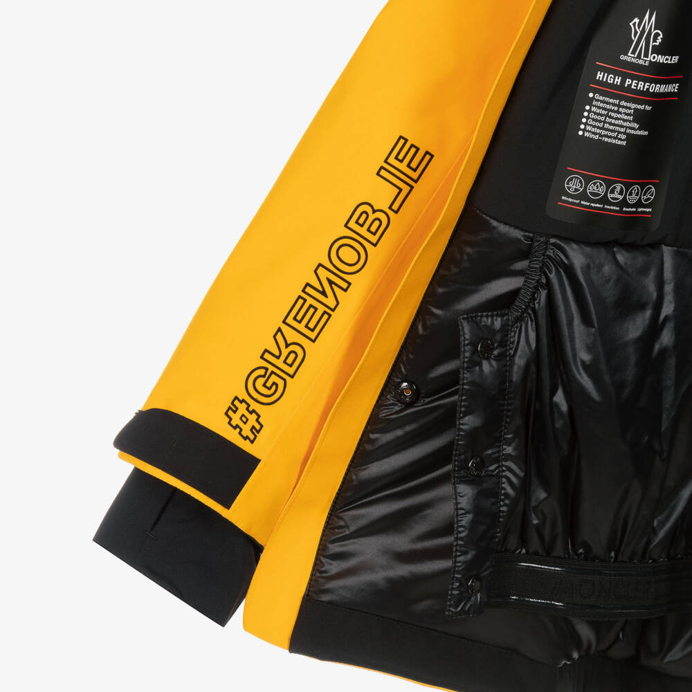 Moncler Enfant-جاكيت تزلج تقني أصفر للأولاد | Childrensalon Outlet