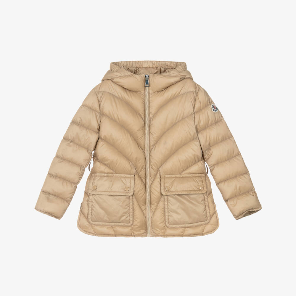 Moncler Enfant-Girls Beige Argenno Down Puffer Jacket | Childrensalon Outlet