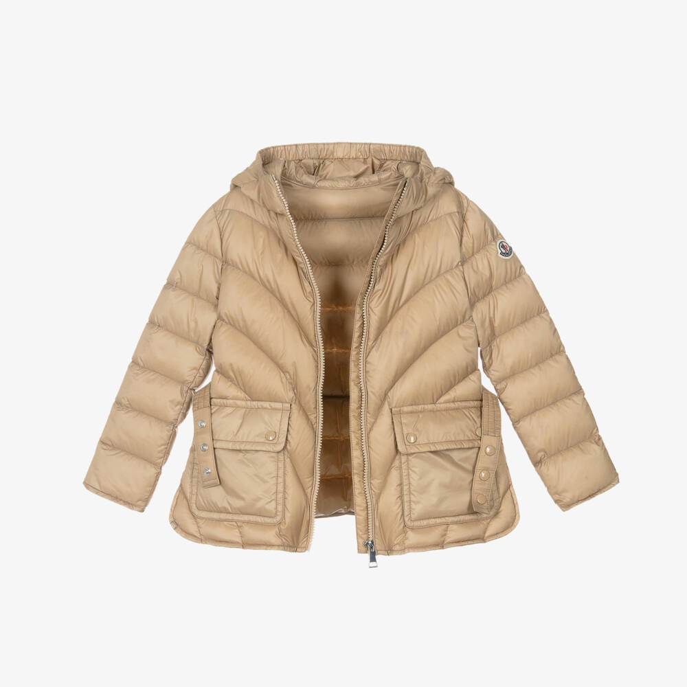 Moncler Enfant-Girls Beige Argenno Down Puffer Jacket | Childrensalon Outlet