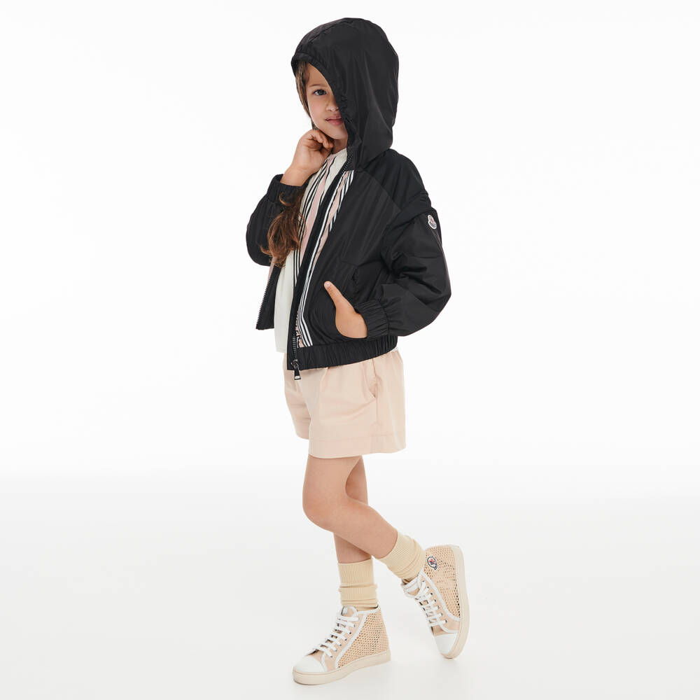 Moncler Enfant-Girls Beige Sateen Cotton Shorts | Childrensalon Outlet