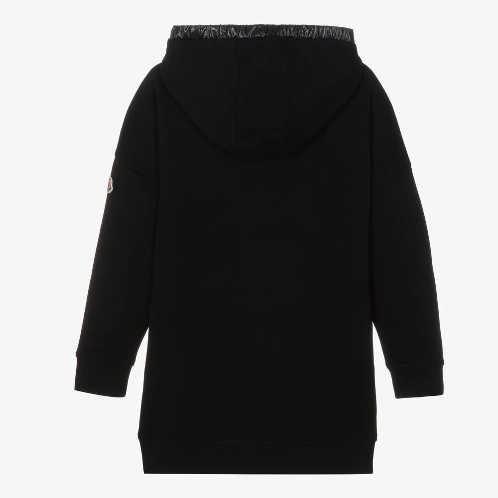 Moncler Enfant-Платье-худи из черного хлопка для девочек | Childrensalon Outlet