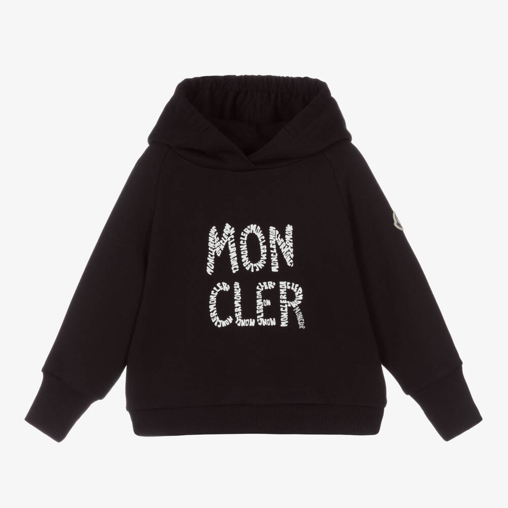 Moncler Enfant-Girls Black Cotton Logo Sweatshirt | Childrensalon Outlet