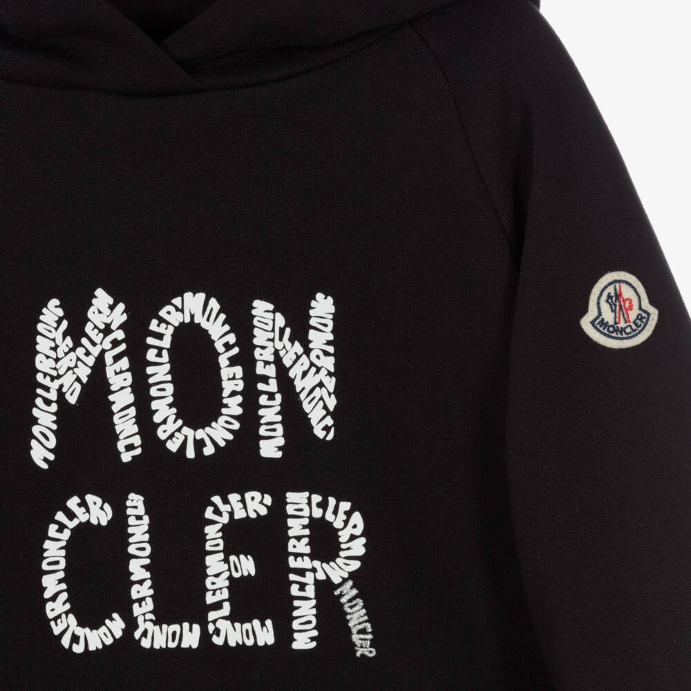Moncler Enfant-Girls Black Cotton Logo Sweatshirt | Childrensalon Outlet