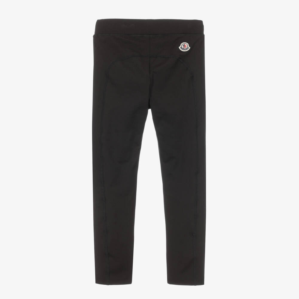 Moncler Enfant-Girls Black Cotton Stretch Leggings | Childrensalon Outlet