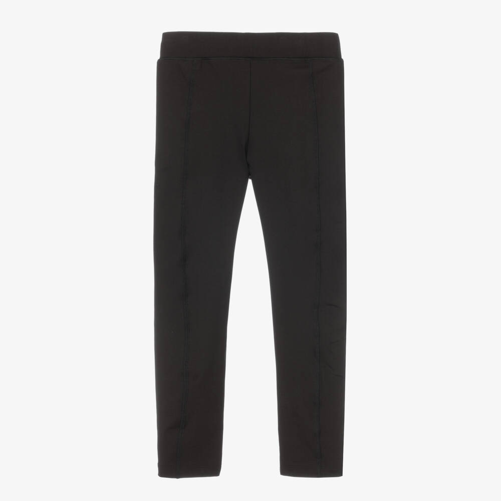 Moncler Enfant-Girls Black Cotton Stretch Leggings | Childrensalon Outlet