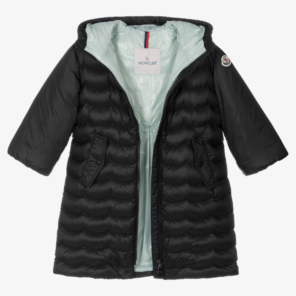 Moncler Enfant-معطف أسود مبطن للفتيات | Childrensalon Outlet