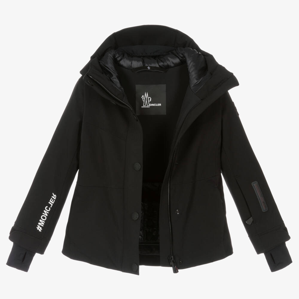 Moncler Enfant-Girls Black Technical Ski Jacket | Childrensalon Outlet