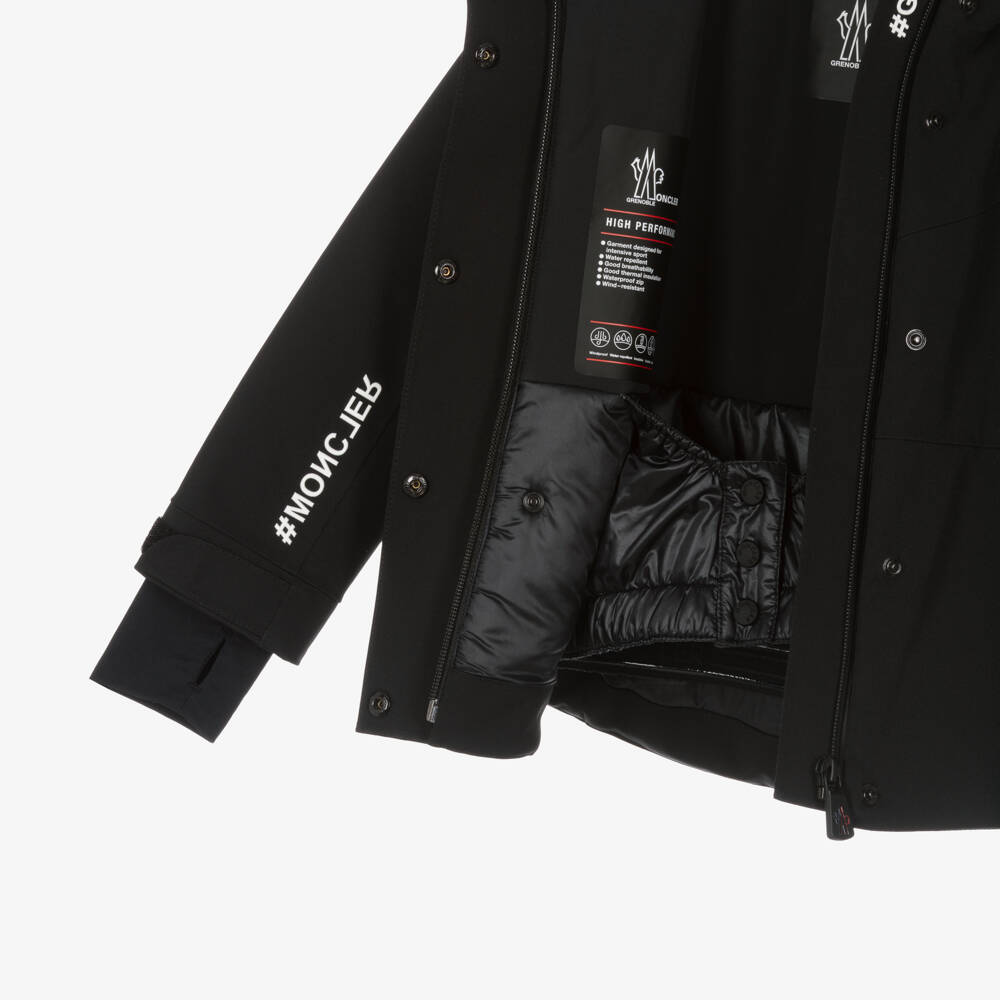 Moncler Enfant-Girls Black Technical Ski Jacket | Childrensalon Outlet