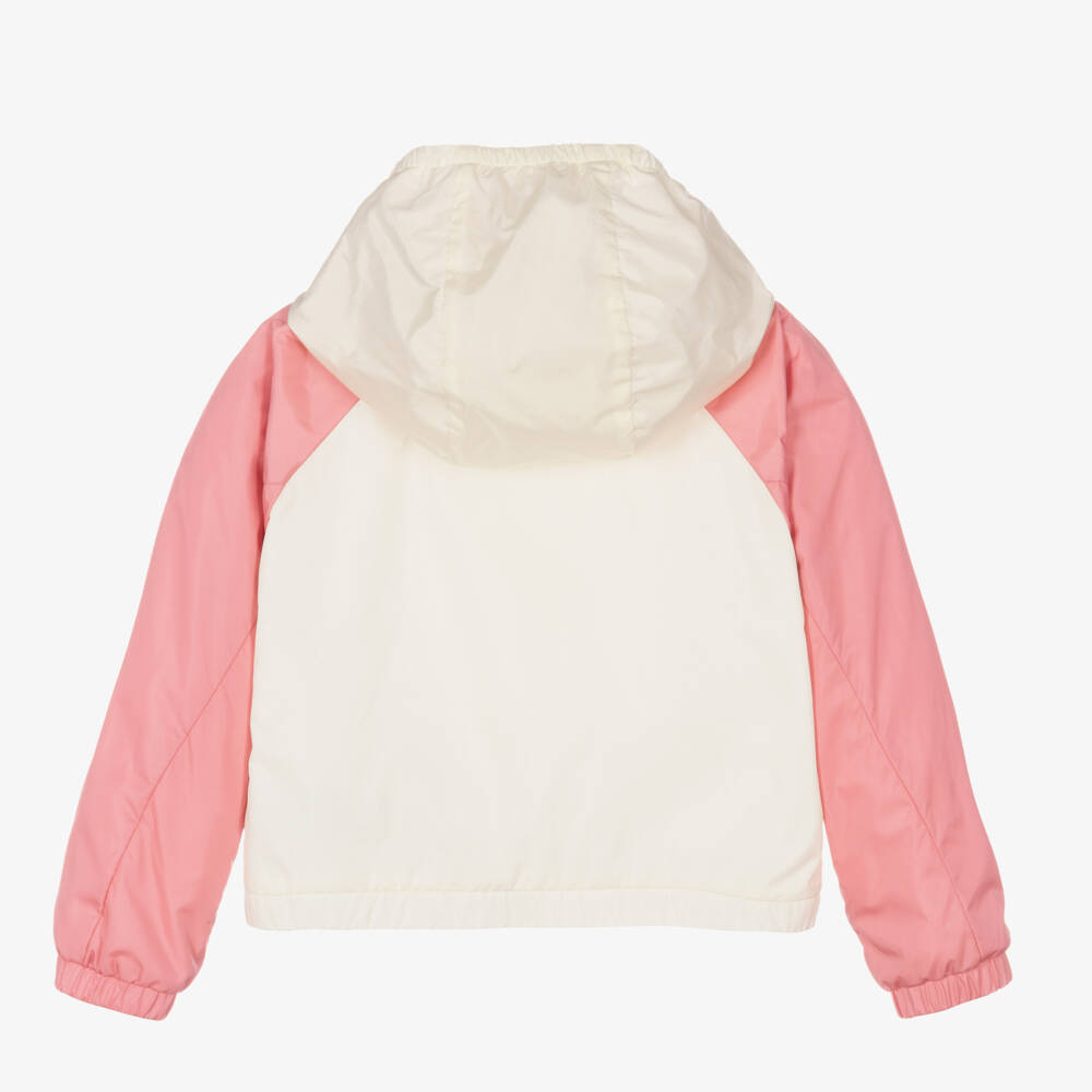 Moncler Enfant-جاكيت للبنات بلون وردي وكريمي | Childrensalon Outlet