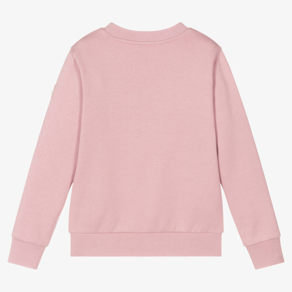Moncler Enfant-Girls Blush Cotton Logo Sweatshirt | Childrensalon Outlet