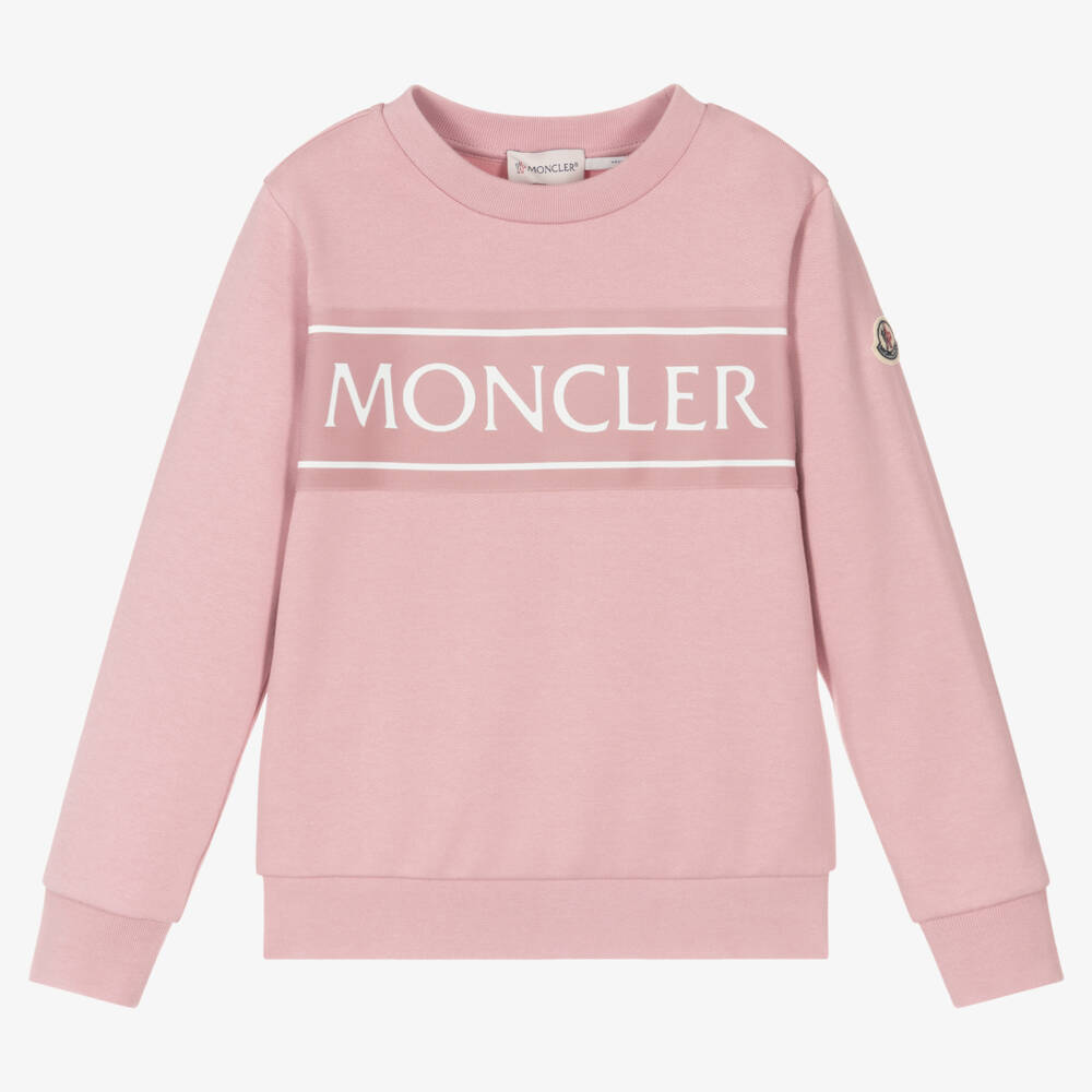 Moncler Enfant-Girls Blush Cotton Logo Sweatshirt | Childrensalon Outlet