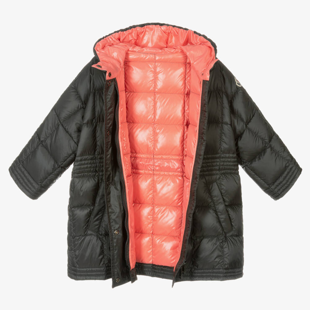 Moncler Enfant-Зимнее стеганое пальто для девочек угольного цвета | Childrensalon Outlet