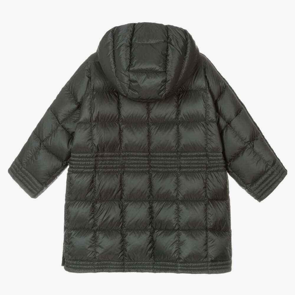 Moncler Enfant-Зимнее стеганое пальто для девочек угольного цвета | Childrensalon Outlet