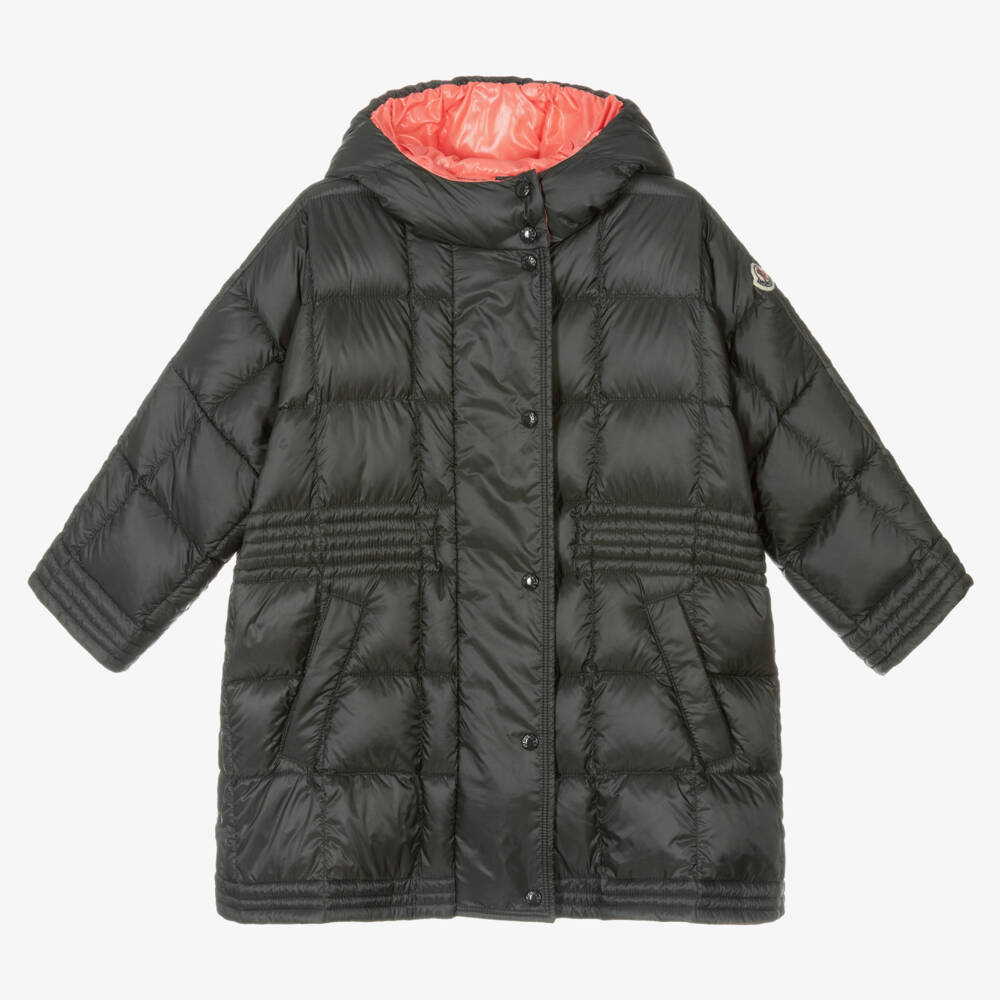 Moncler Enfant-Зимнее стеганое пальто для девочек угольного цвета | Childrensalon Outlet