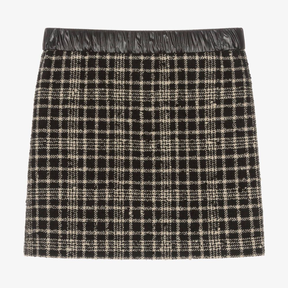 Moncler Enfant-Girls Chic Black Tweed Skirt | Childrensalon Outlet