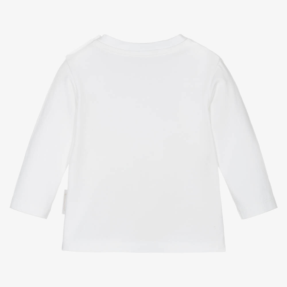 Moncler Enfant-تيشيرت قطن أبيض للبنات بشعار | Childrensalon Outlet