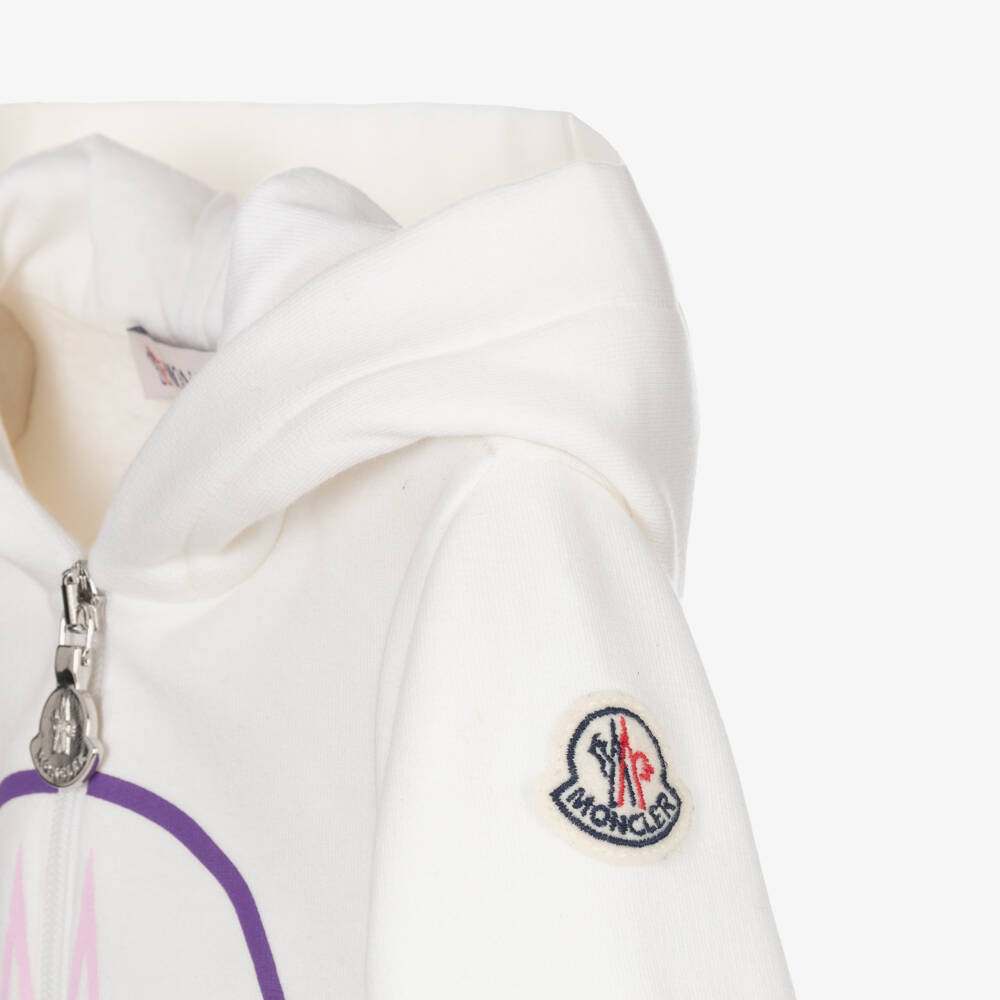 Moncler Enfant-هودي قطني بلون الكريم للبنات | Childrensalon Outlet