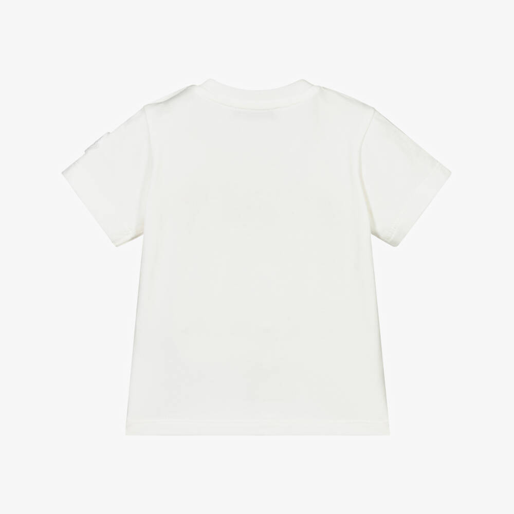 Moncler Enfant-تيشيرت كريمي للبنات بتطريز حب | Childrensalon Outlet