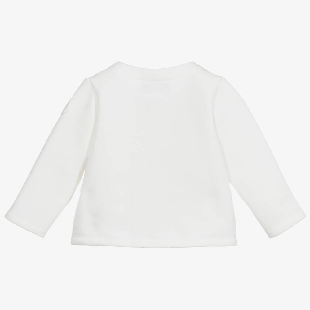 Moncler Enfant-قميص مبطن بسحاب بلون كريمي للبنات | Childrensalon Outlet