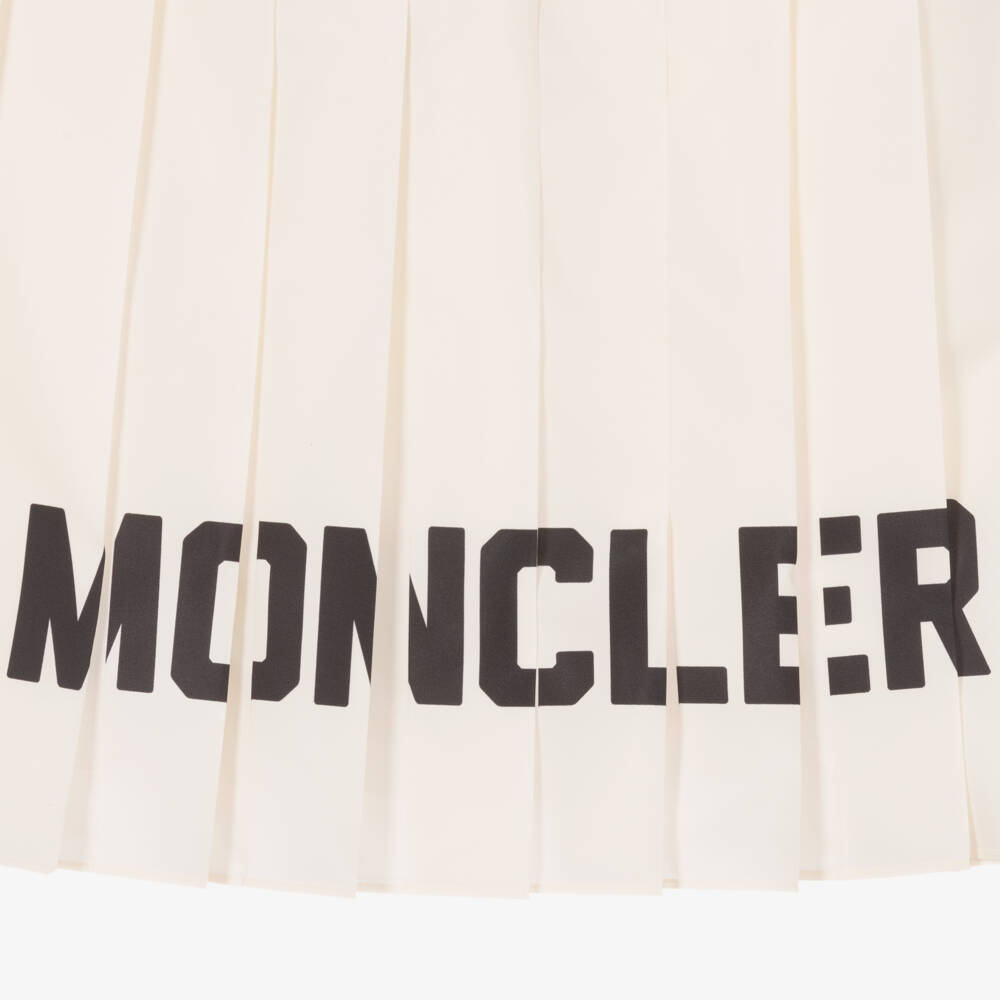 Moncler Enfant-Girls Creamy Smooth Pleated Skirt | Childrensalon Outlet