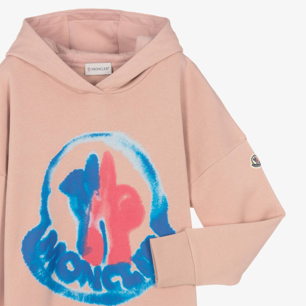 Moncler Enfant-Платье-худи розового цвета для девочек | Childrensalon Outlet
