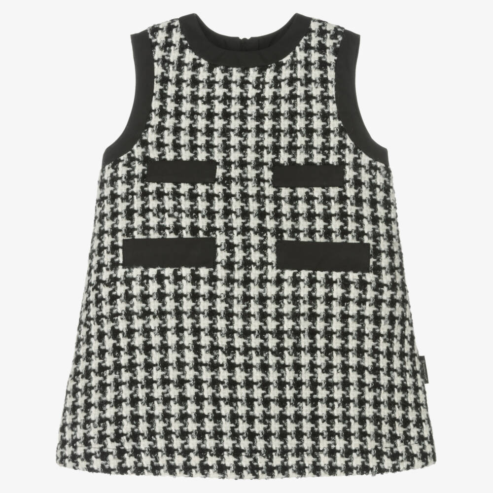 Moncler Enfant-Girls Elegant Black Tweed Dress | Childrensalon Outlet
