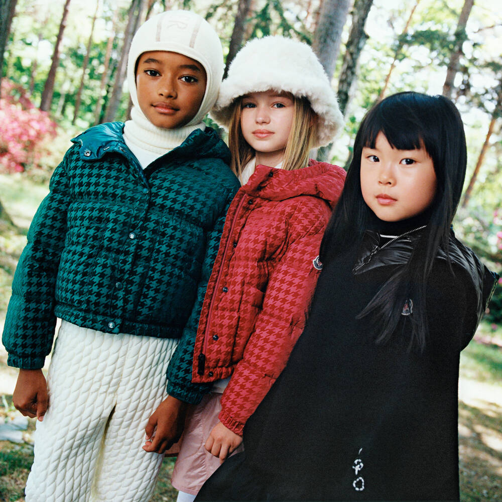 Moncler Enfant-عباءة صوف سوداء أنيقة للبنات | Childrensalon Outlet