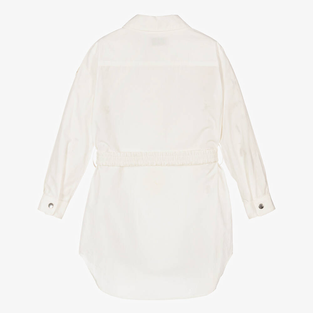 Moncler Enfant-Girls Elegant Ivory Shirt Dress | Childrensalon Outlet