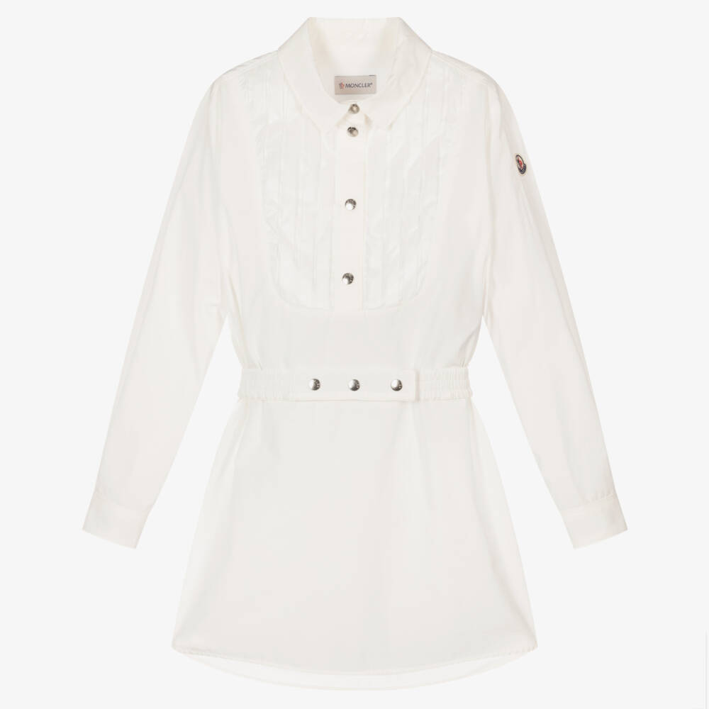 Moncler Enfant-Элегантное кремовое платье-рубашка для девочек | Childrensalon Outlet