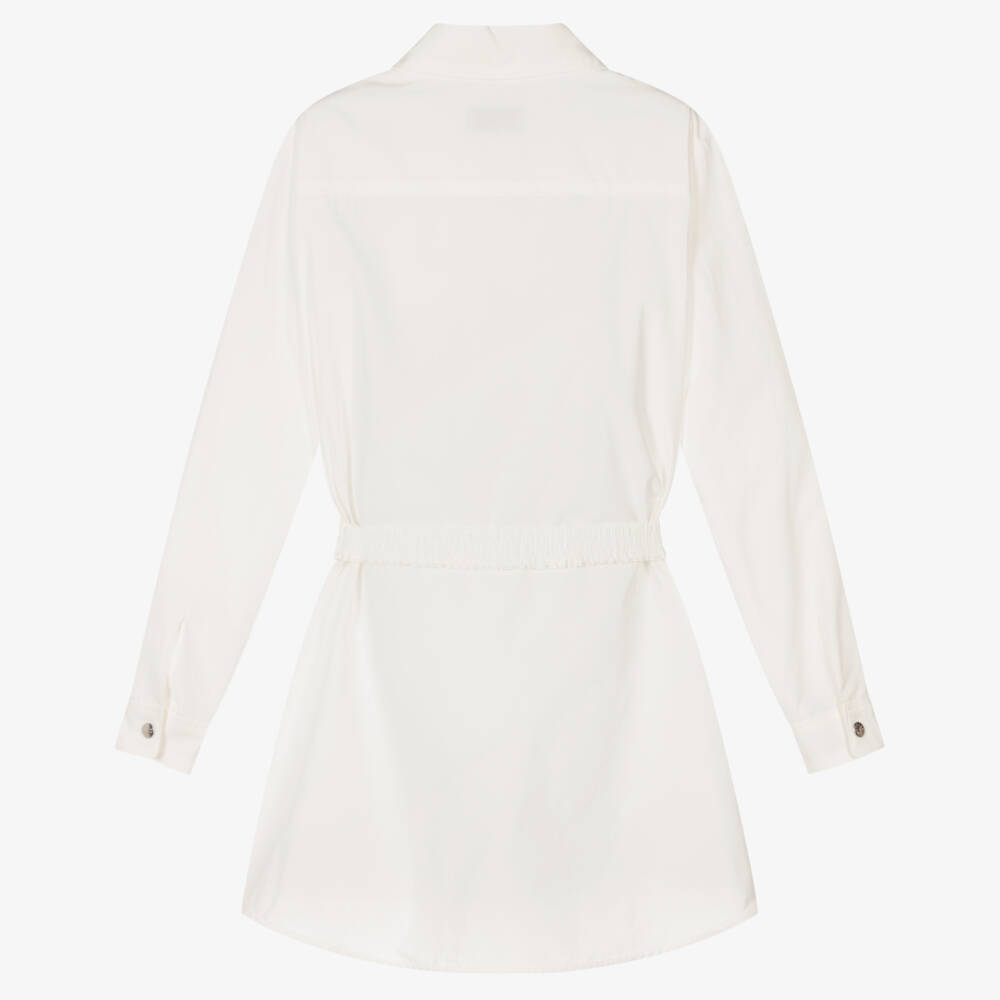 Moncler Enfant-Элегантное кремовое платье-рубашка для девочек | Childrensalon Outlet