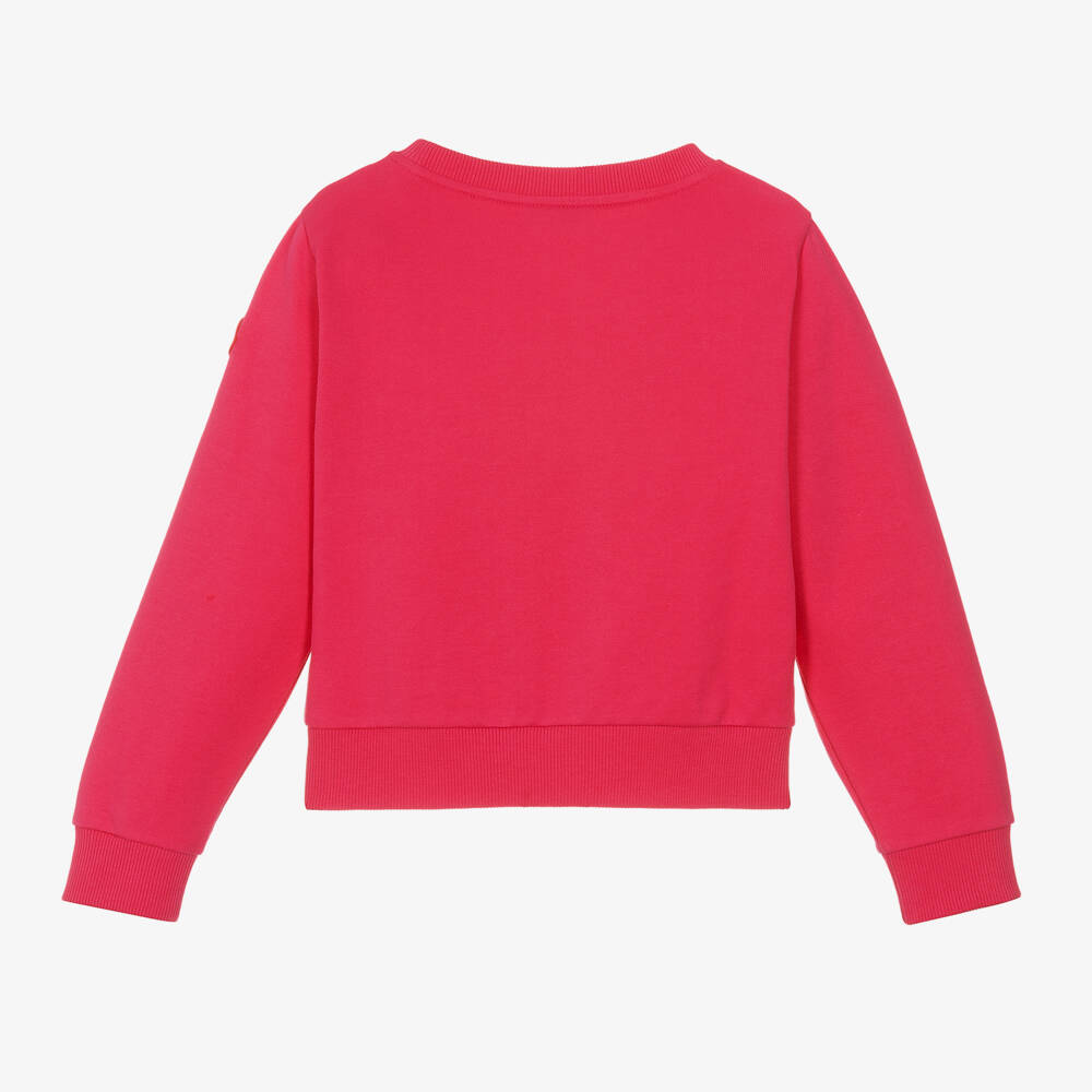 Moncler Enfant-بلوزة قطنية فوشيا للبنات "حب" | Childrensalon Outlet