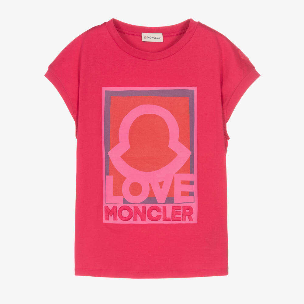 Moncler Enfant-Girls Fuchsia Love Motif Tee | Childrensalon Outlet