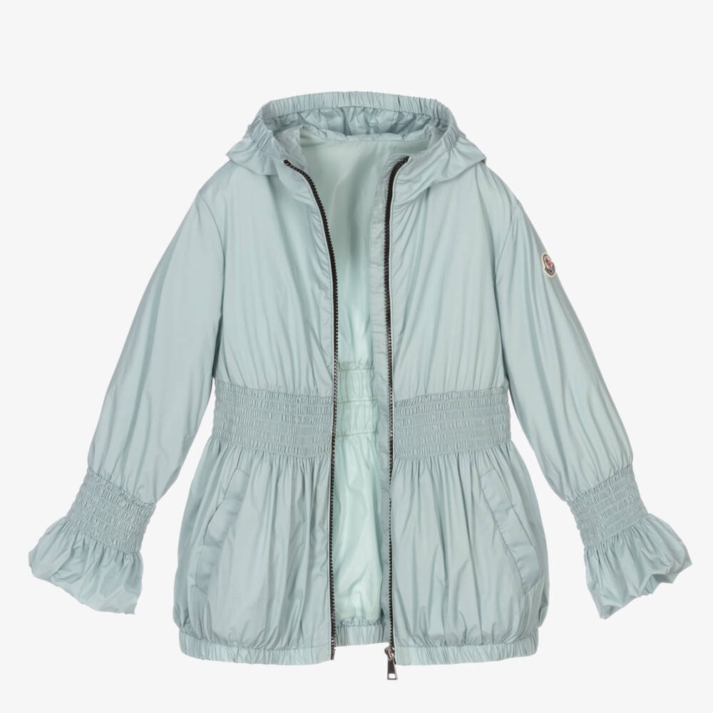Moncler Enfant-Girls Ice Blue Hooded Jacket | Childrensalon Outlet