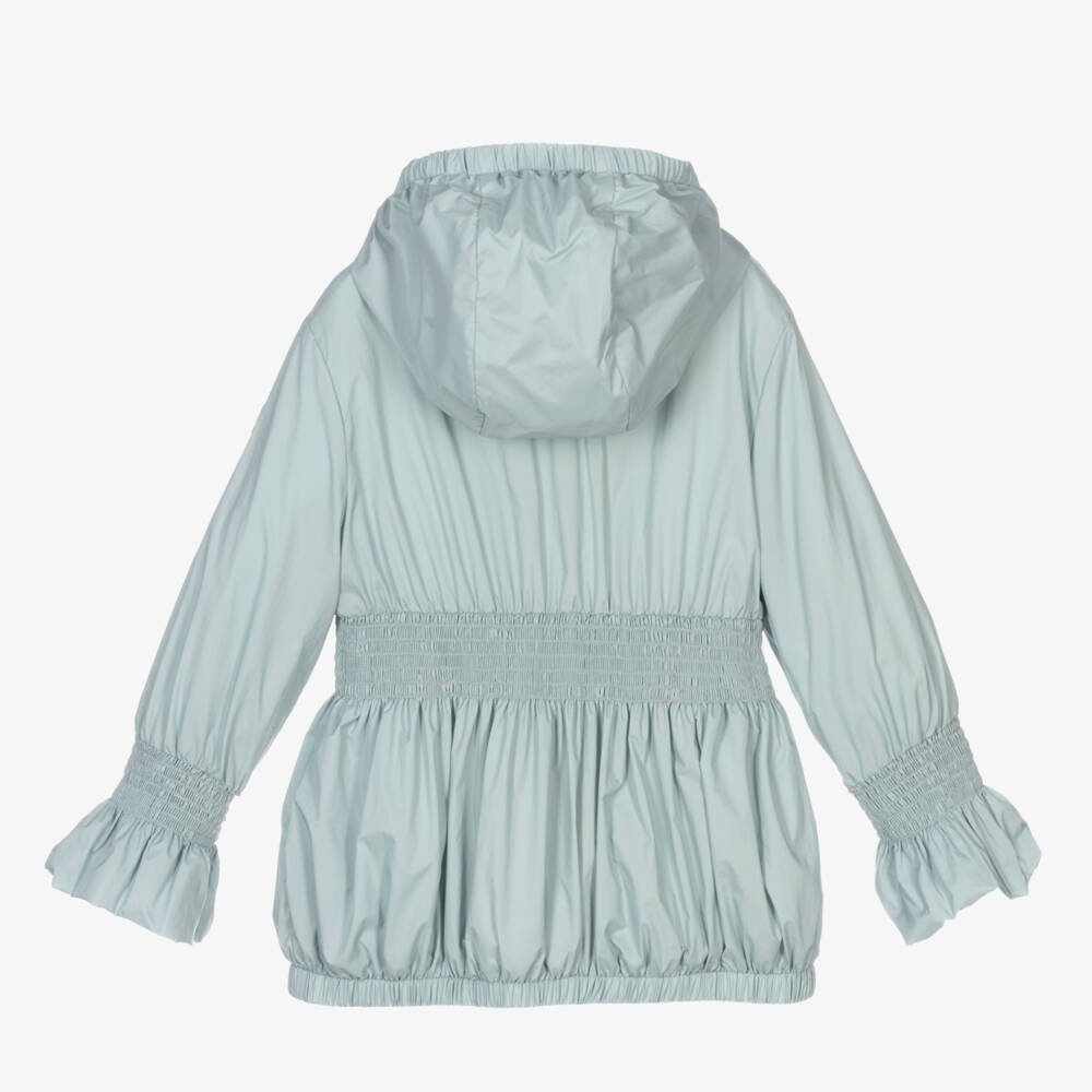 Moncler Enfant-Girls Ice Blue Hooded Jacket | Childrensalon Outlet