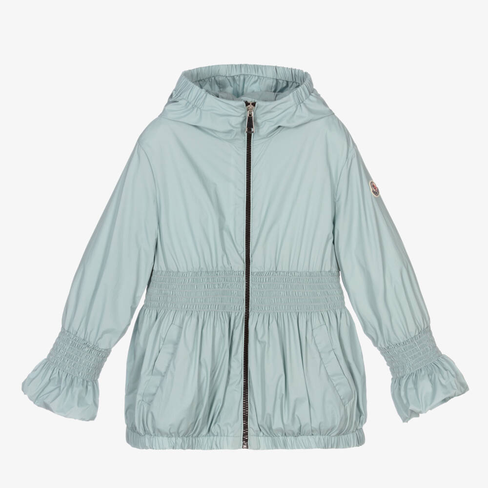 Moncler Enfant-Girls Ice Blue Hooded Jacket | Childrensalon Outlet