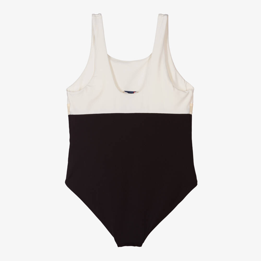 Moncler Enfant-ملابس سباحة للبنات باللون العاجي والأسود | Childrensalon Outlet