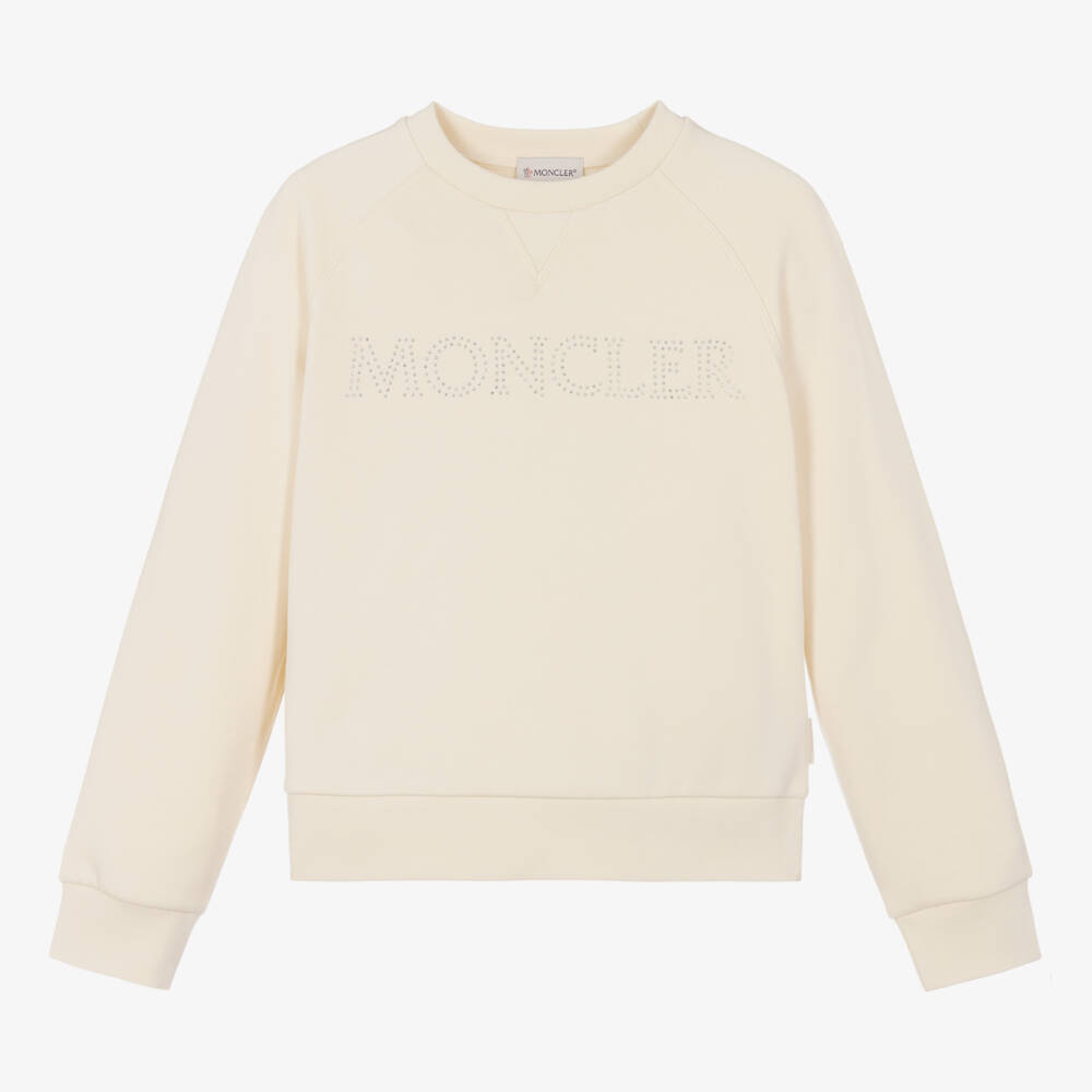 Moncler Enfant-بلوزة قطنية بيضاء للبنات بشعار | Childrensalon Outlet
