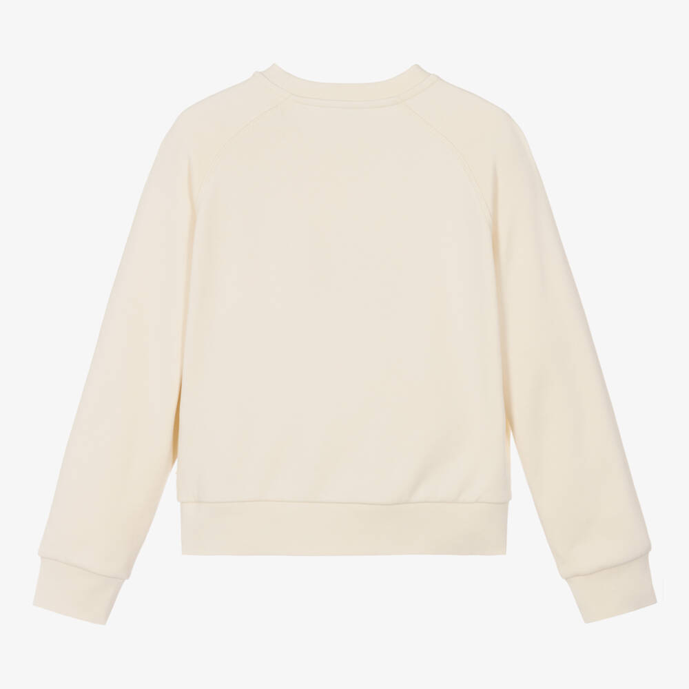 Moncler Enfant-بلوزة قطنية بيضاء للبنات بشعار | Childrensalon Outlet