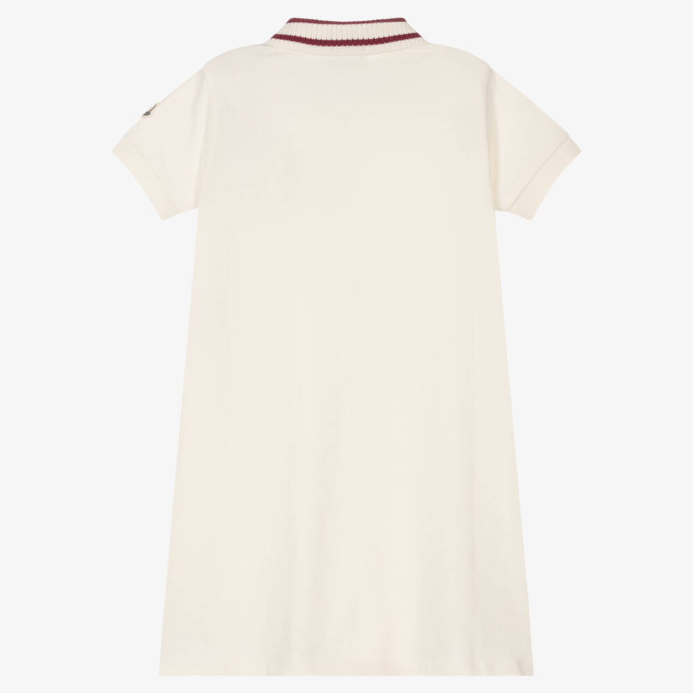 Moncler Enfant-Girls Ivory Cotton Puppy Polo Dress | Childrensalon Outlet