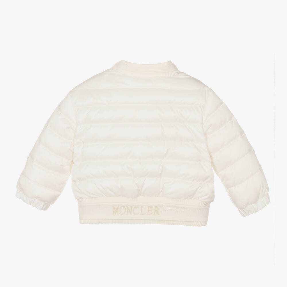 Moncler Enfant-Girls Ivory Down Quilted Jacket | Childrensalon Outlet