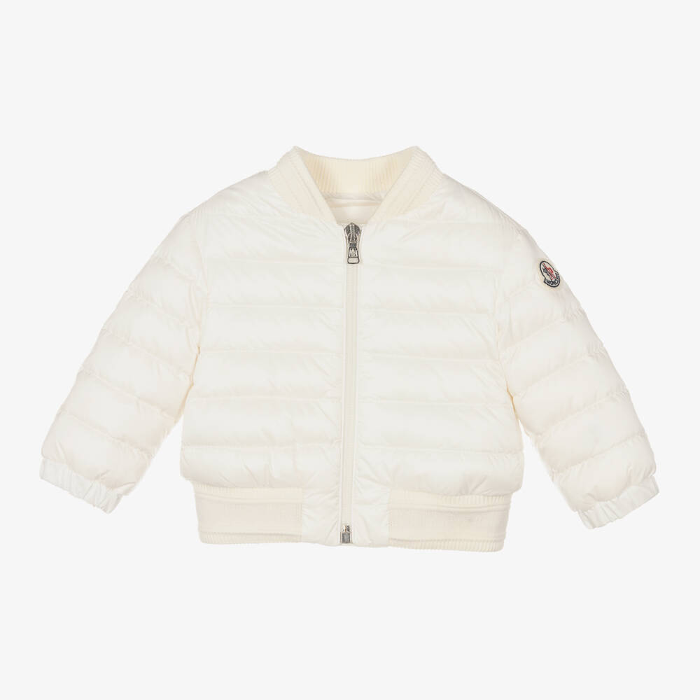 Moncler Enfant-Girls Ivory Down Quilted Jacket | Childrensalon Outlet