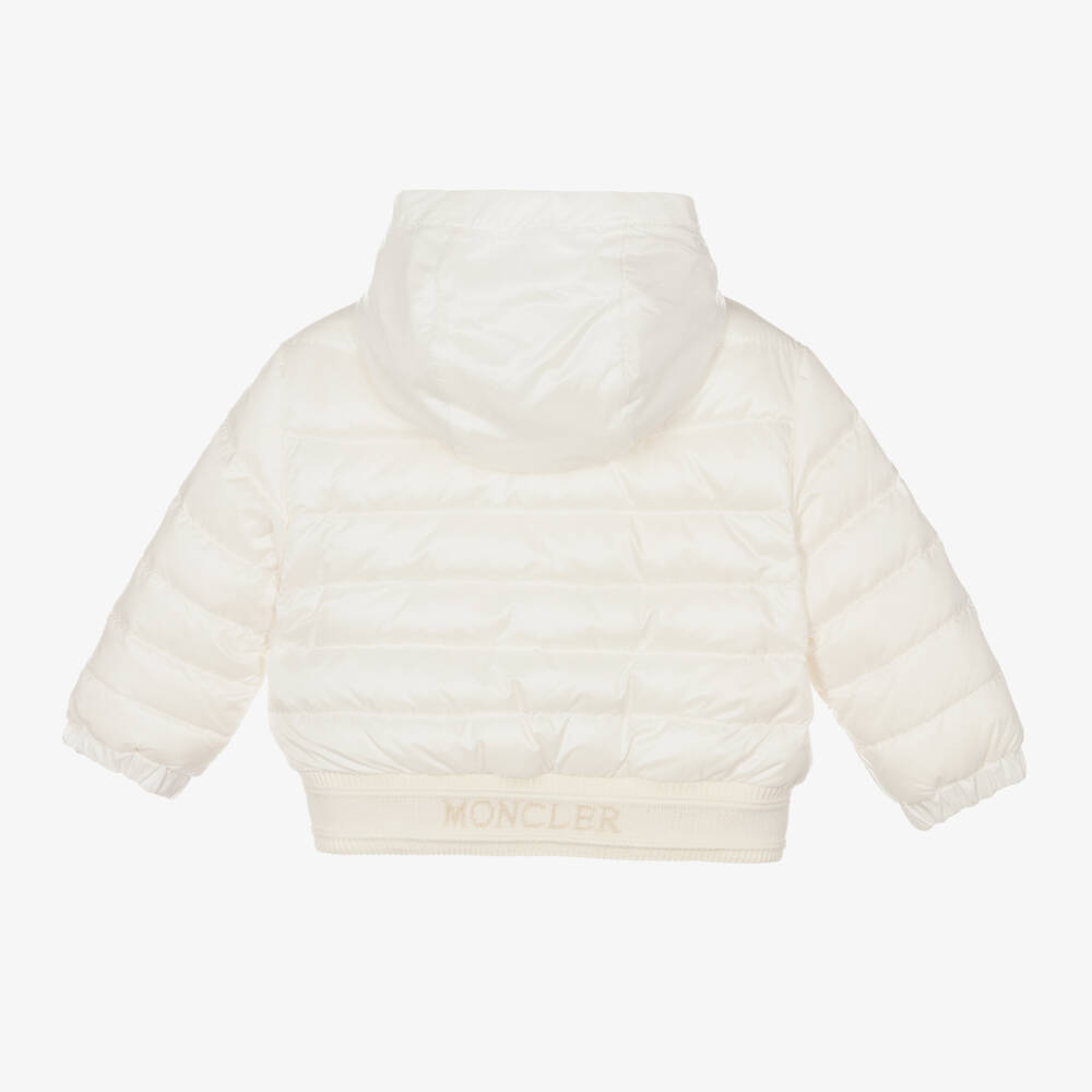 Moncler Enfant-Girls Ivory Down Quilted Jacket | Childrensalon Outlet